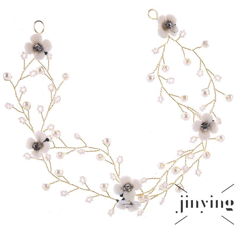 GETNOIVAS Vòng cài tóc phối hạt sứ cho cô dâu