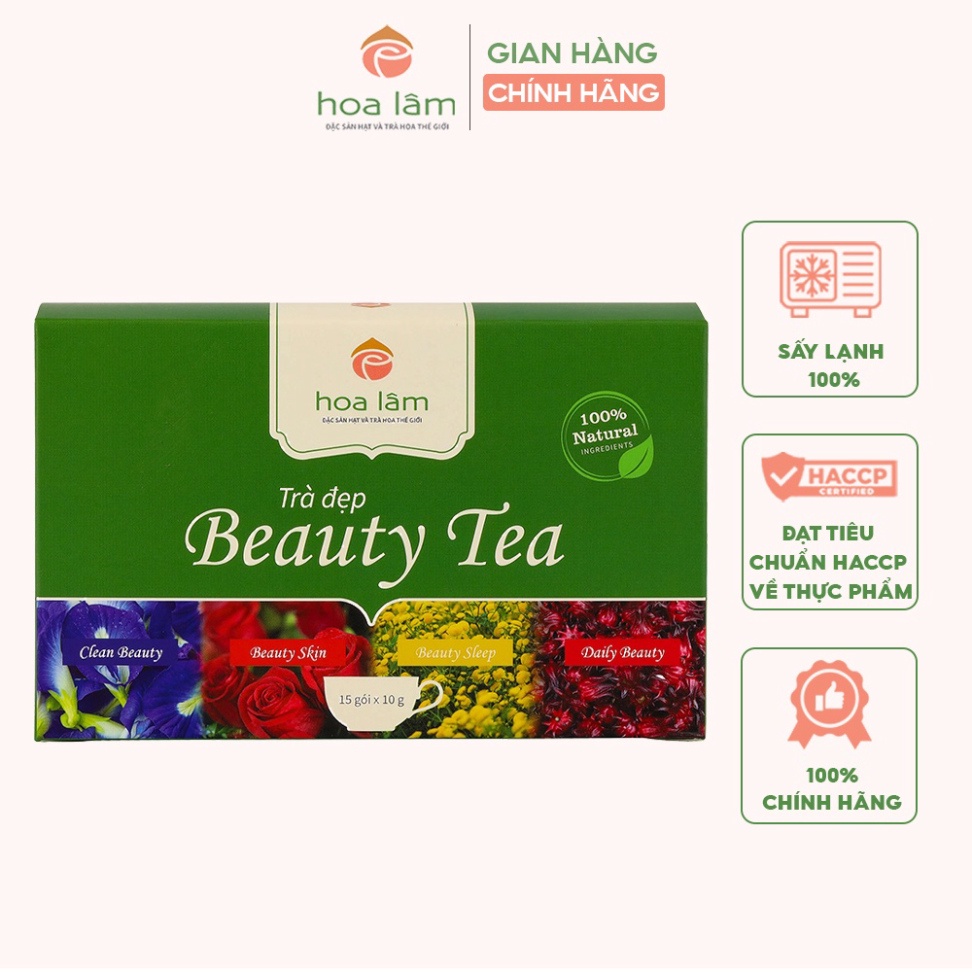 Trà hoa làm đẹp Hoa Lâm sấy lạnh giữ nguyên hương vị giúp giảm stress, detox, dưỡng da 150gr