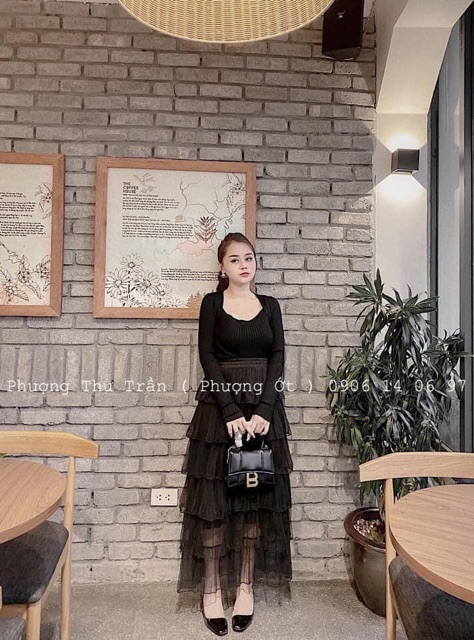 Chân váy ren 6 tầng -hàng quảng châu