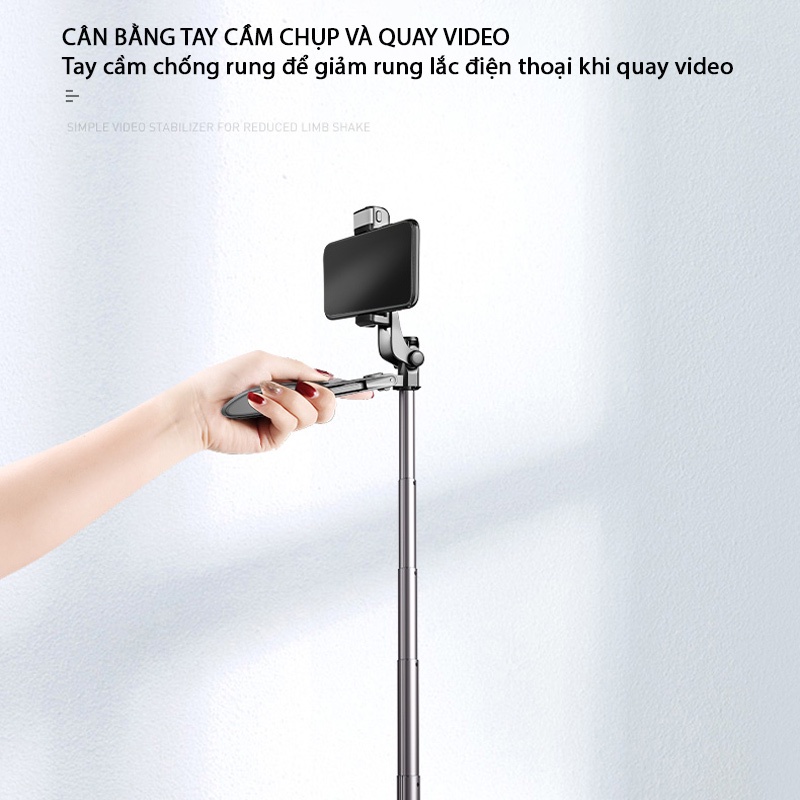 Gậy Chụp Ảnh Siêu Dài Tripod siêu dài 1m6 cứng cáp A21 tích hợp Remote Bluetooth, đèn chiếu sáng LED