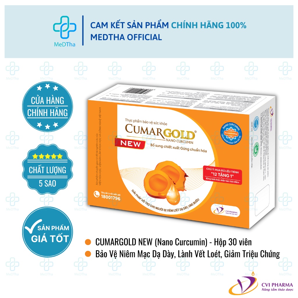 CUMARGOLD New  - Hỗ trợ điều trị Viêm Loét Dạ Dày Tá Tràng, Ung Bướu