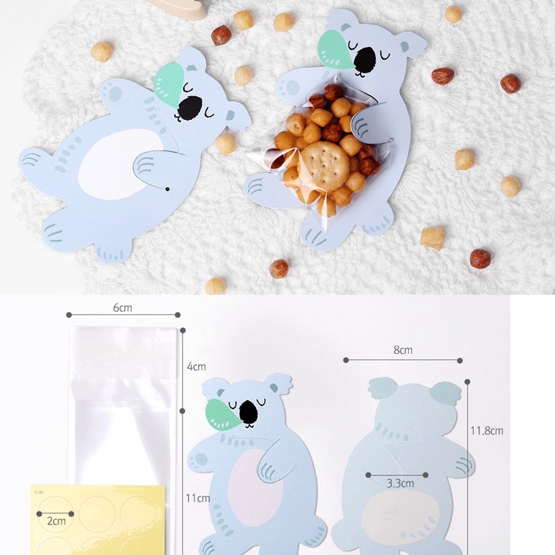 Set 10 túi đựng bánh kẹo hoạt hình dễ thương DIY