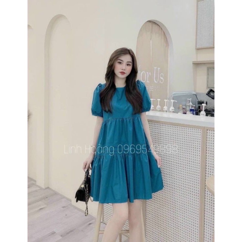 Đầm bầu, váy bầu TK màu xanh hot hit sang chảnh V33