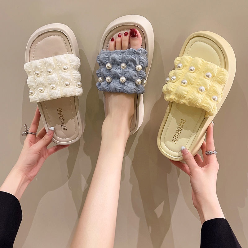 Giày Sandal Mùa Hè Đế Mềm Dày Dặn Dễ Phối Đồ Hợp Thời Trang Cho Nữ