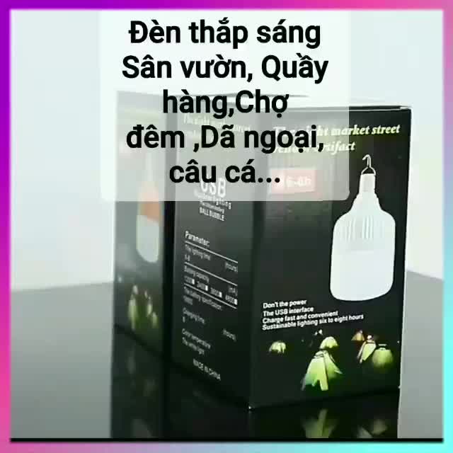 Bóng đèn led tích điện 6-8h loại 150w siêu sáng kèm dây USB để sạc | BigBuy360 - bigbuy360.vn
