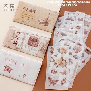 Sticker Washi phong thư - Hình dán trang trí scrapbook, sổ - Túi 10 miếng (size 9cm x 15cm)