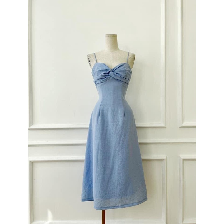 Đầm 2 dây xoắn ngực chất xốp nhún siêu xinh