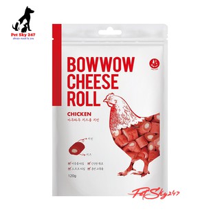 Bánh thưởng phô mai cuộn thịt gà bowwow gói 120gram