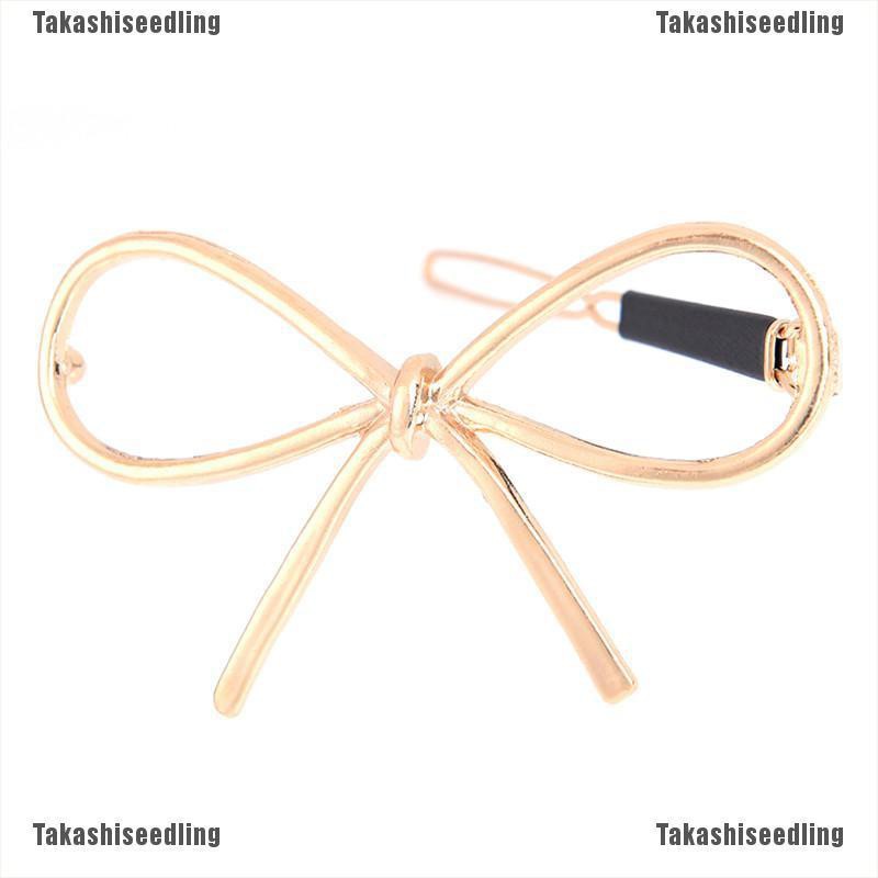 Kẹp Tóc Kim Loại Hình Nơ Cổ Điển Đáng Yêu