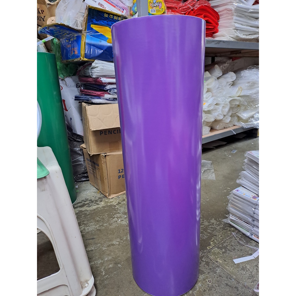 Giấy DECAL PVC Màu Trơn Dán Kính, Dán Xe, Trang Trí Nhà Cửa Khổ 60CM Có Keo Bám Dính Tốt