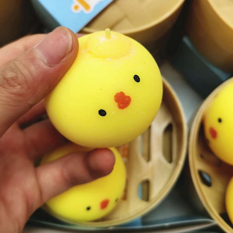 GUDETAMA SQUIShY Bánh Bao Bóp Hạt Xanh Và Hồng cực đáng yêu mochi slime