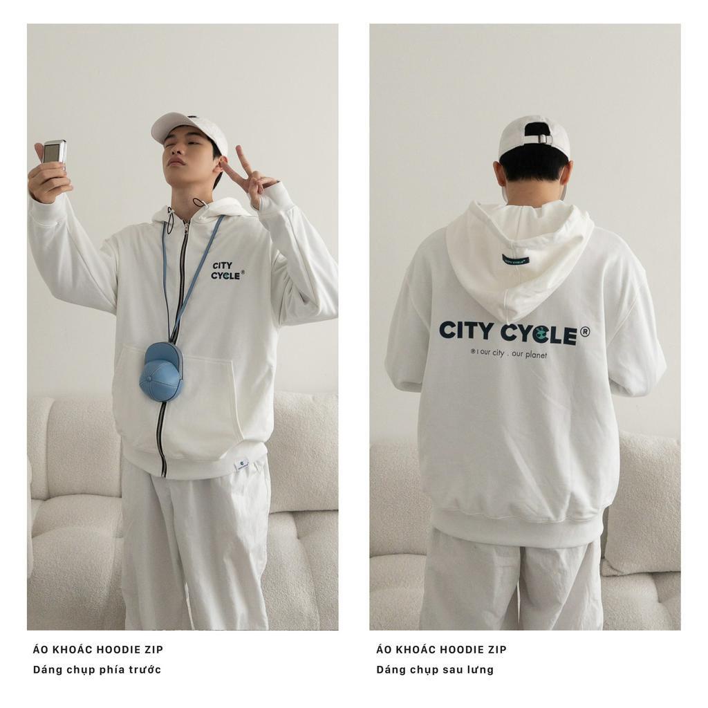 Áo khoác chống nắng hoodie zip Local Brand City Cycle nỉ cua form rộng oversize unisex