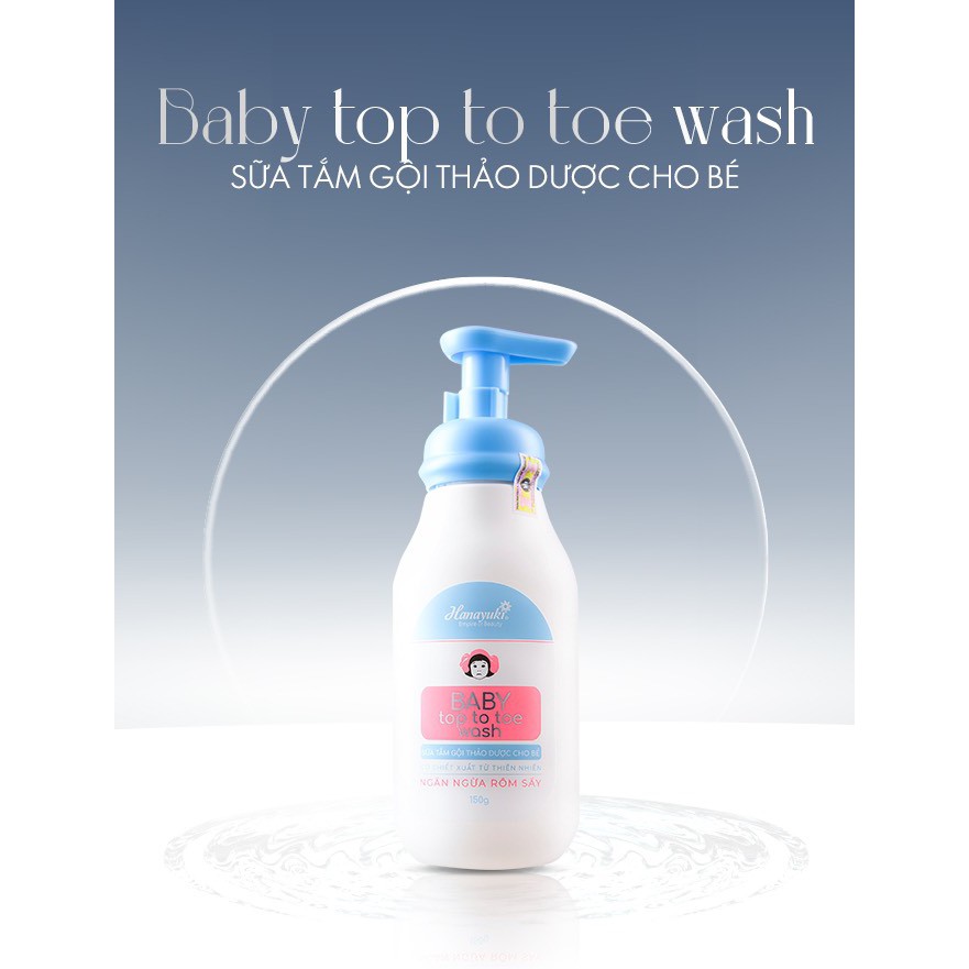 Sữa Tắm Gội Thảo Dược Baby top to toe wash Hanayuki CHÍNH HÃNG 100%