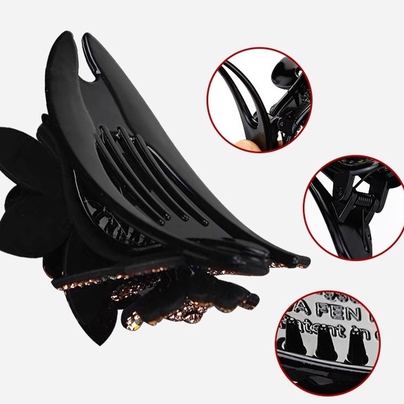 Kẹp Tóc Mỏ Vịt Đính Đá Pha Lê Phong Cách Hàn Quốc Thanh Lịch Dành Cho Nữ