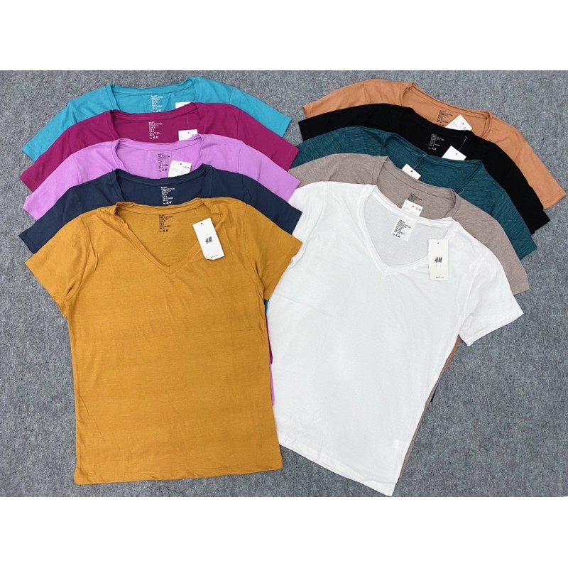 ÁO THUN CỔ TIM _ BASIC HM