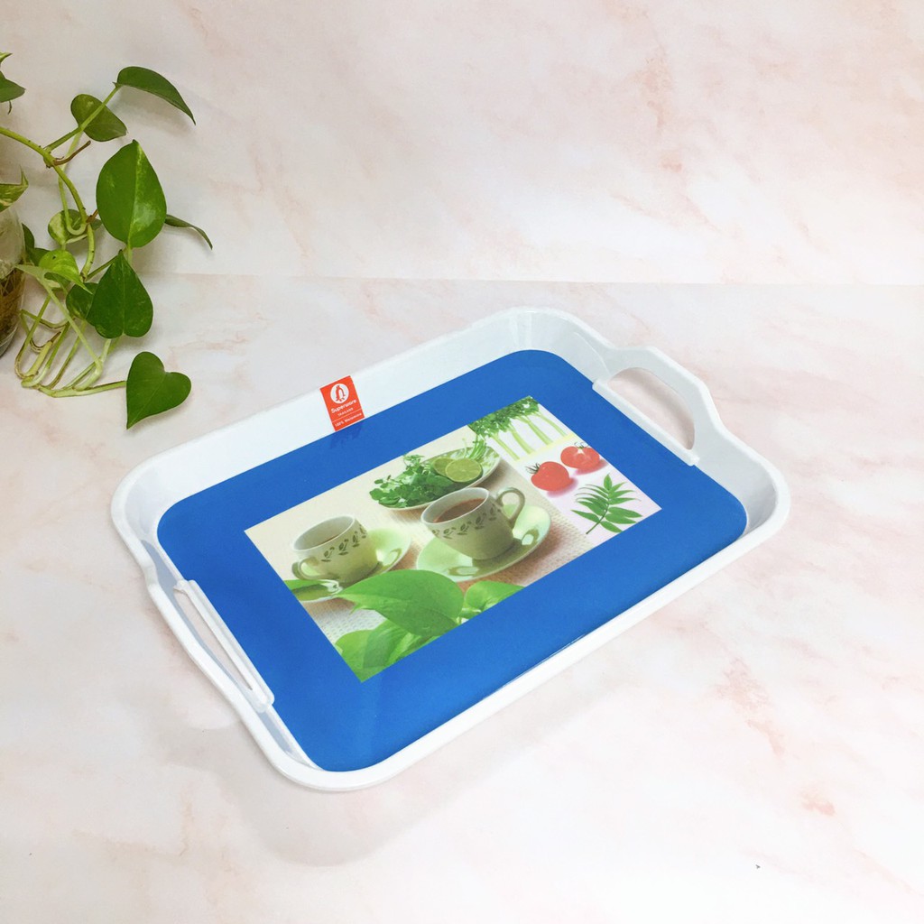 Khay Chữ Nhật Có Tay Cầm SUPERWARE Nhựa Phíp 100% Melamine - Nhiều Size và Hoa văn