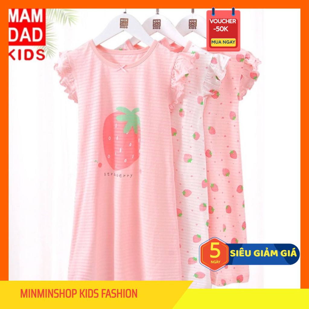 (FREESHIP-CHỌN MẪU) Váy Đầm Bé Gái Cộc Tay, Đầm Công Chúa Đẹp Tay Cánh Tiên Cho Bé Gái Mùa Hè Hãng MAM DAD KIDS mã HD006