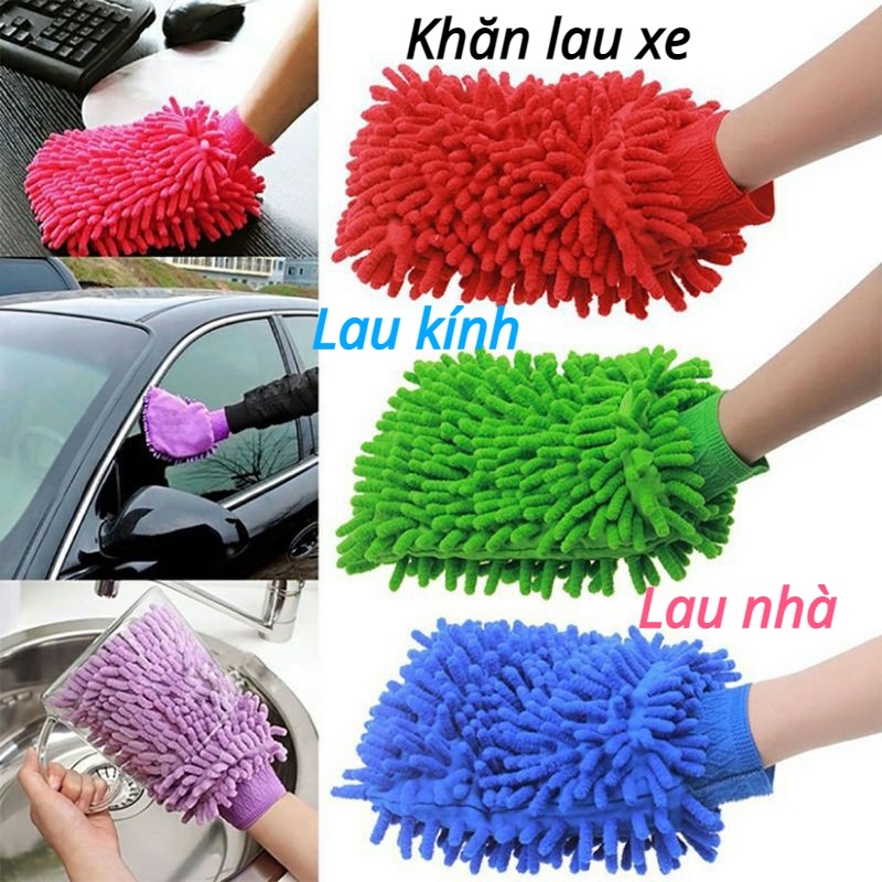Bao găng tay rửa xe sợi SAN HÔ chuyên dùng lau rửa xe hơi,xe máy ô tô vệ sinh nhà cửa . DoChoiXeMayShop