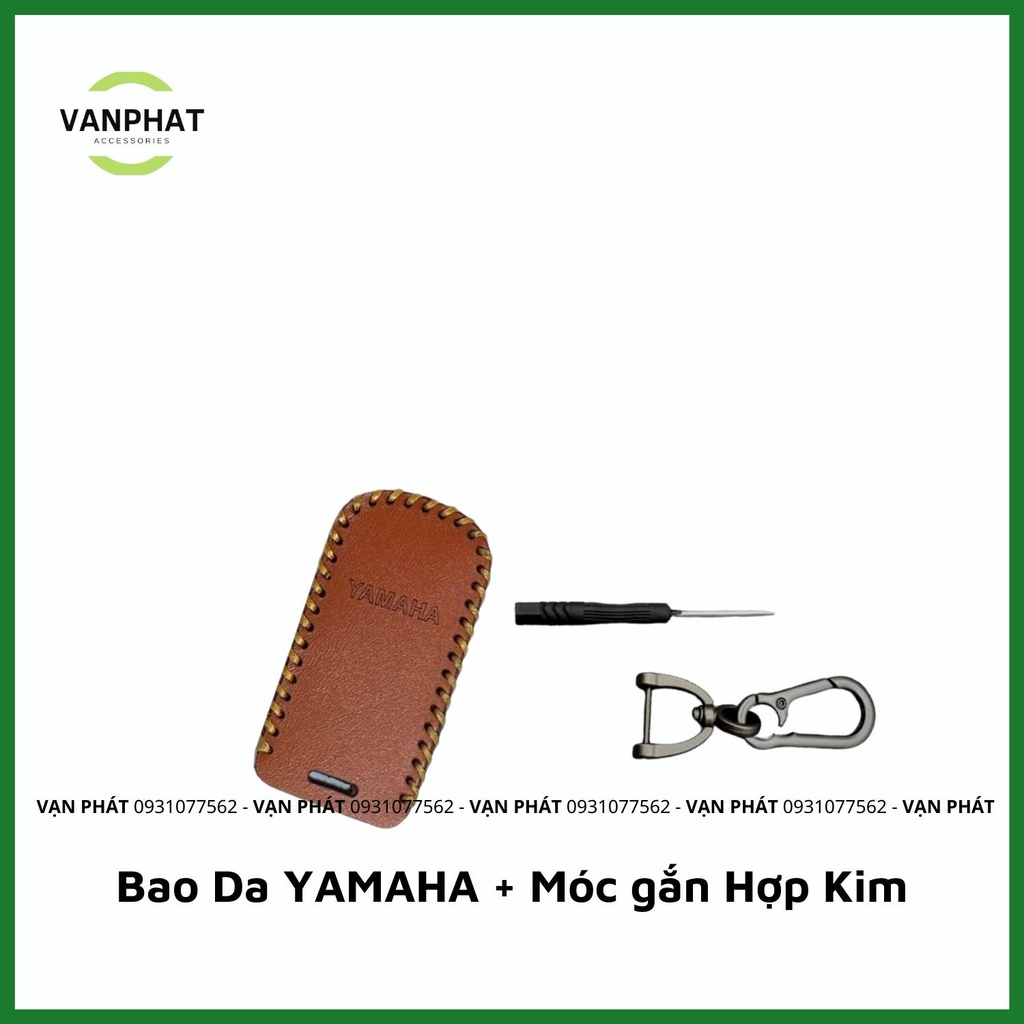 Bao da chìa khóa Smartkey dành cho xe máy YAMAHA FreeGo Janus Latte Grande Nozza NVX chất liệu da cao cấp Vạn Phát