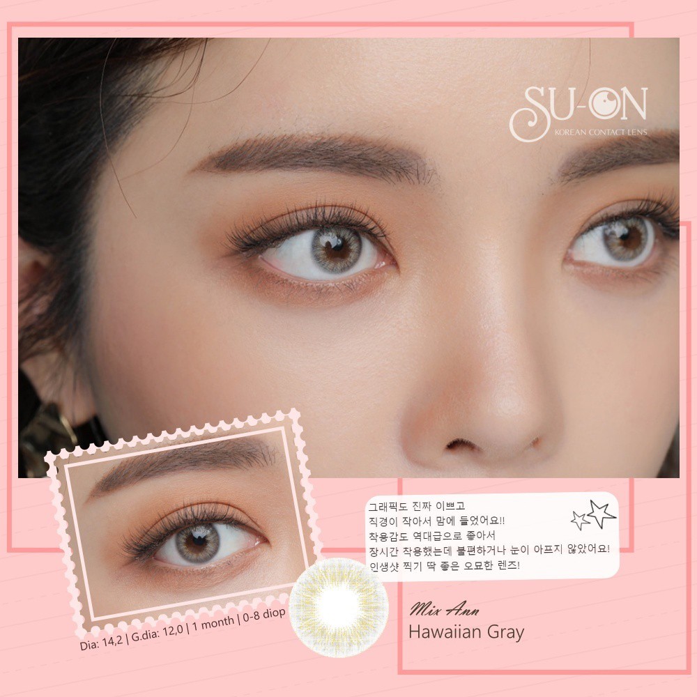 Kính áp tròng MixAnn Gray/Brown/Sky + tặng kèm khay gương