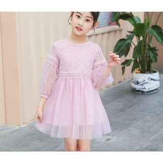 Đầm công chúa tay lưới phồng xinh xắn - từ 12kg đến 35kg