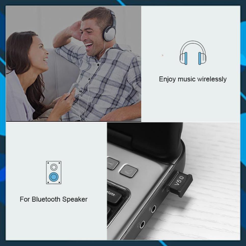 USB Bluetooth 5.0 cho PC -USB Bluetooth Máy tính kết nối 20m V5.0 [TIỆN DỤNG]