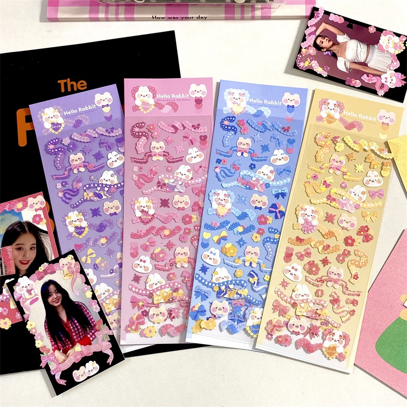 Sticker PET Hình Dán Trang Trí Toploader Bullet Journal Bộ Hello