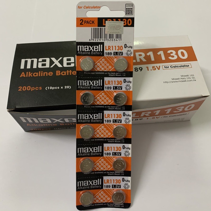 Pin LR1130 189 AG10 Maxell Alkaline 1.5V