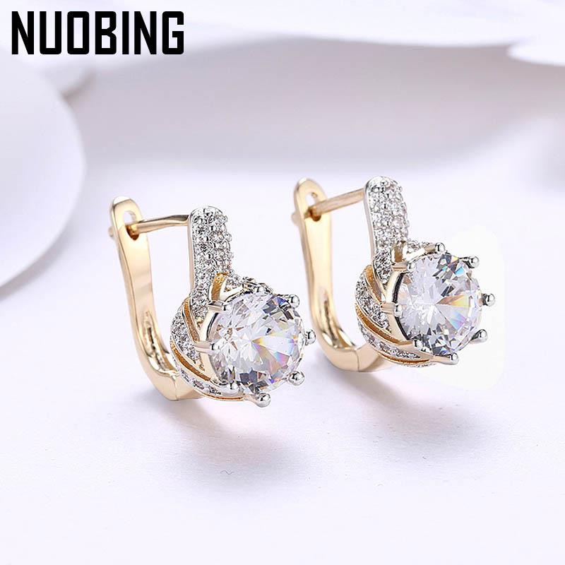 Bông Tai Mạ Bạc 925 Đính Đá Sapphire Tròn 4 Màu Thời Trang Cho Nữ