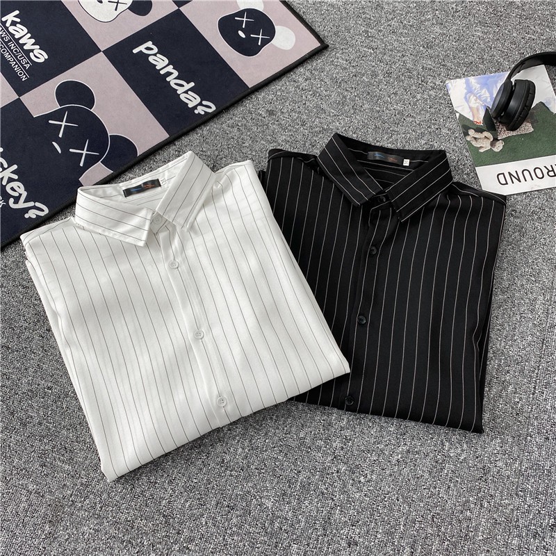 2 Colors Men's Short Sleeve Striped Shirt (M-3Xl)