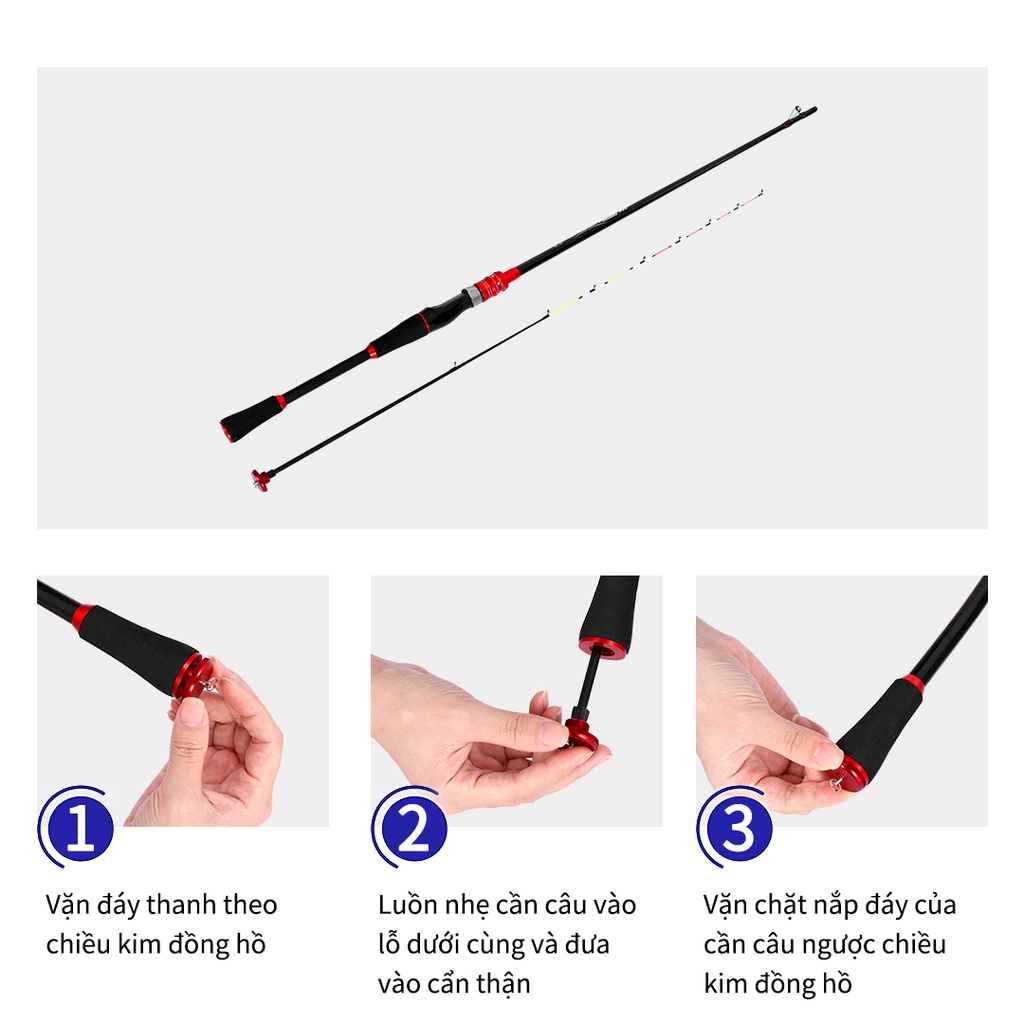 OneTwoFit Cần câu1,8m Cần câu xoay bằng sợi thủy tinh Đáy câu có thể được lưu trữ fishing rod OT042701