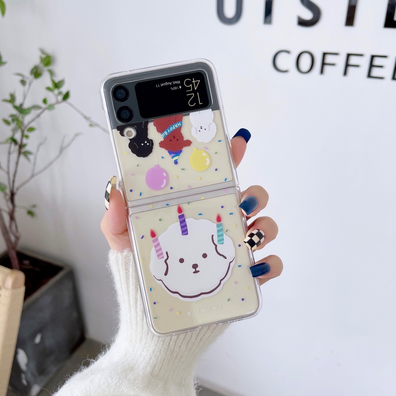 Ốp Điện Thoại Cứng In Hình Gấu Quế Cho Samsung Galaxy Z Flip 3 Z Flip 3