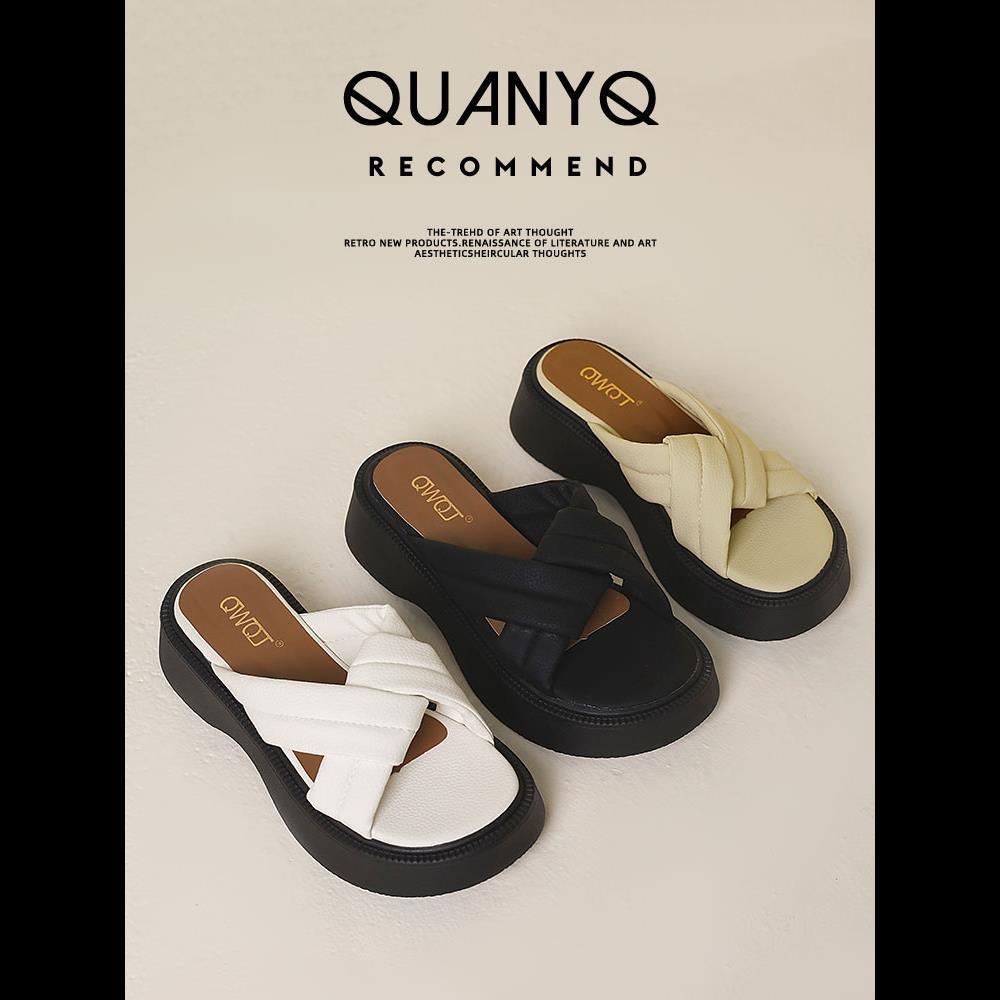 Dép Quai Ngang Đế Dày Thời Trang Mùa Hè 2022 Mới Dành Cho Nữ