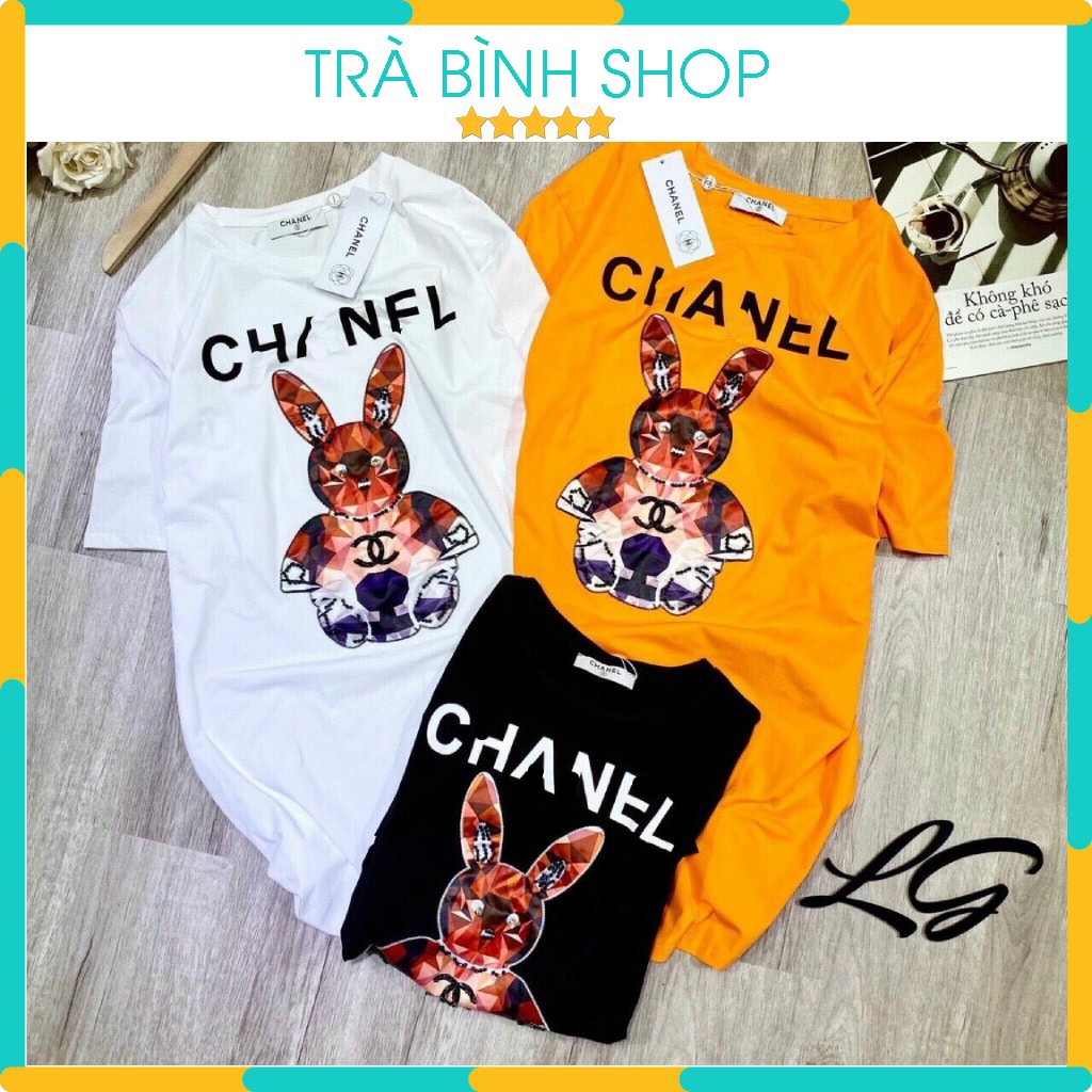 Váy Suông Đầm Suông Dáng Dài Form Rộng Chất Cotton Họa Tiết Hình Thỏ 4D Chữ Chà Neo | BigBuy360 - bigbuy360.vn