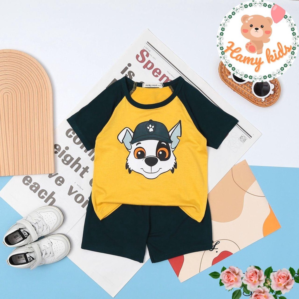 Bộ Cộc Tay Minky Mom Chính Hãng Bé Trai Bé Gái Thun Lạnh Hình Đội Chó Cứu Hộ Trẻ Em 0-5 Tuổi Dưới 20kg - Hamykids