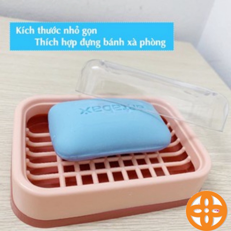 hộp đựng xà bông có khay hứng nước kèm nắp đậy, khay đựng xà bông 6773