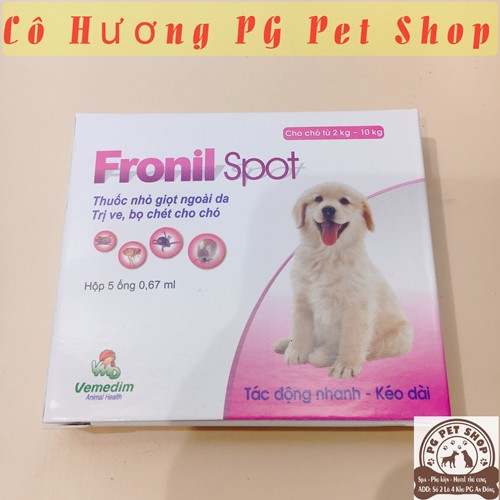 [Có Bán Lẻ 1 Ống] Thuốc Nhỏ Gáy Trị Rận Cho Chó 2 – 10kg Fronil Spot – Cô Hương PG Pet Shop