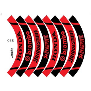 Tem trùm vành xe máy đen đỏ brembo