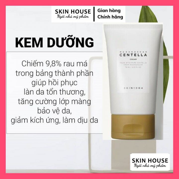 Kem Dưỡng Ẩm Rau Má Skin1004 - Kem dưỡng ẩm Làm Sáng Da, Chống Lão Hóa Cho Da Nhạy Cảm Madagascar Centella Cream 75ML