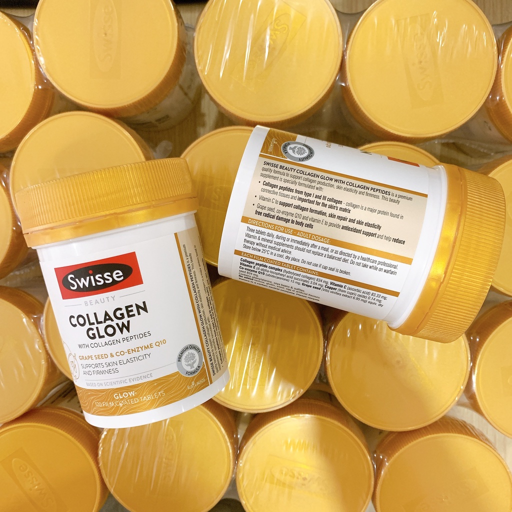 Viên uống đẹp da Swisse Collagen Glow 120v