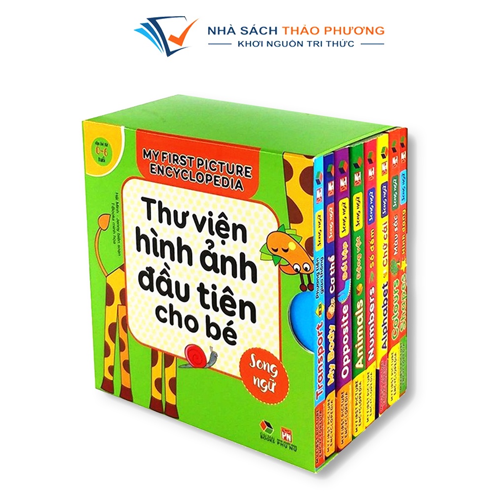 Sách - Thư viện hình ảnh đầu tiên cho bé từ 0-6 tuổi Song ngữ - phần 2 quét mã QR file nghe (Bộ 8 cuốn)