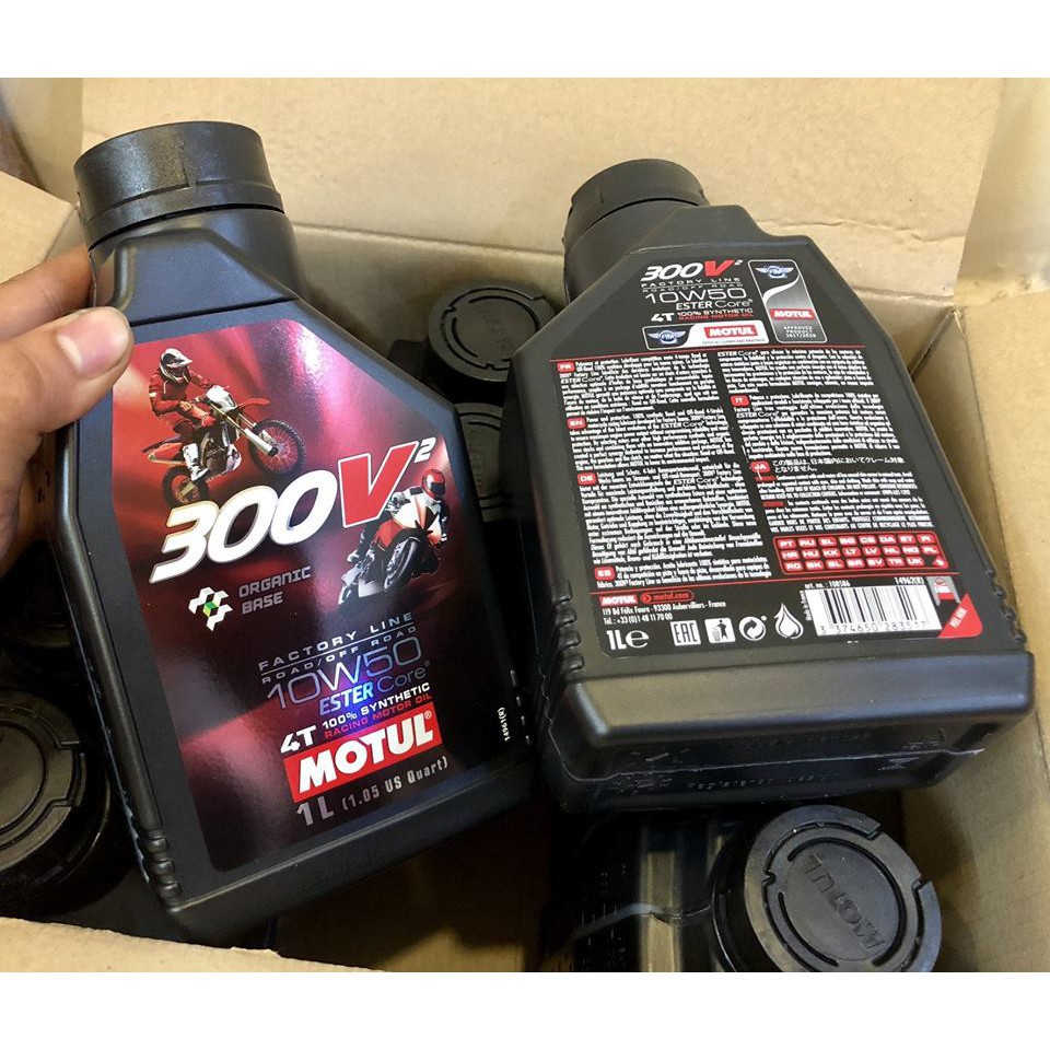 Nhớt Motul 300V2 1L cao cấp cho xe số, tay côn  xe gắn máy
