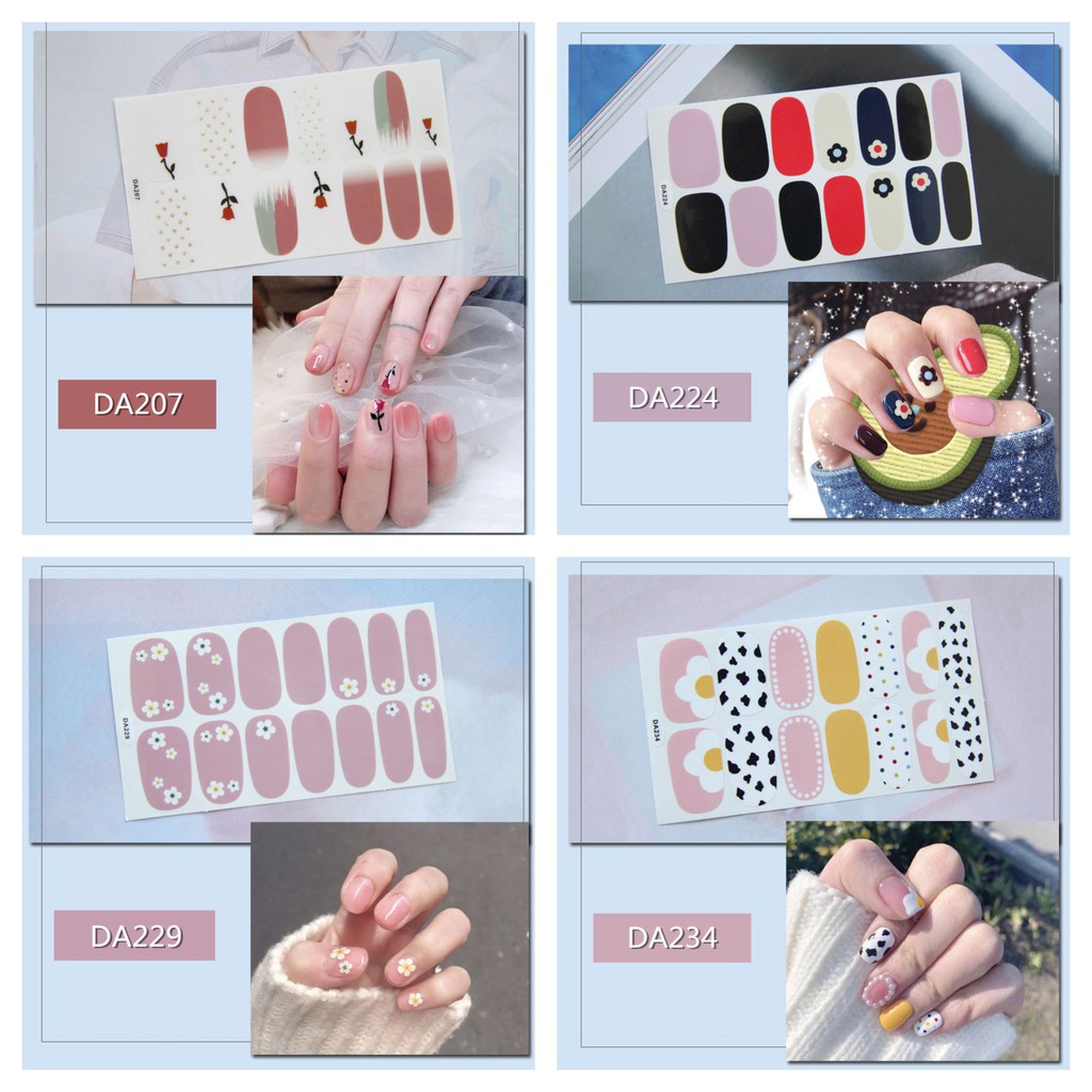 Sticker Dán Móng Tay Trang Trí siêu xinh xắn tiện lợi không thấm nước Nail Decal- Phần 4