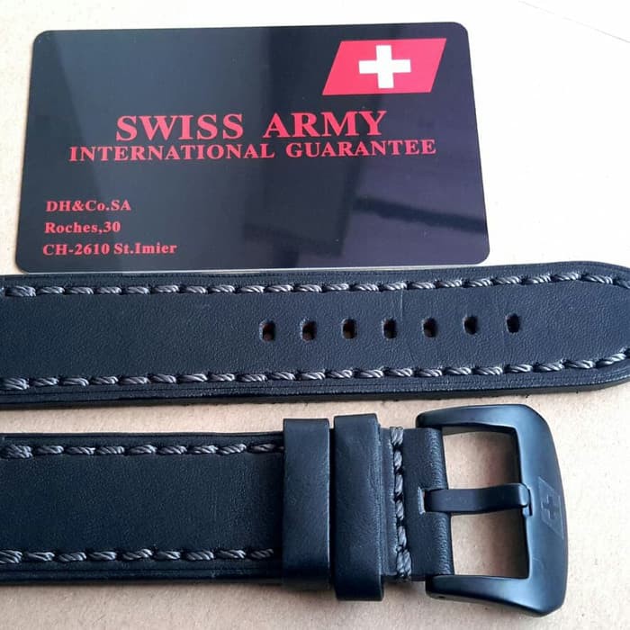 Swiss Army Dây Đồng Hồ Đeo Tay Bằng Da Thật Dày 24 mm Phong Cách Quân Đội