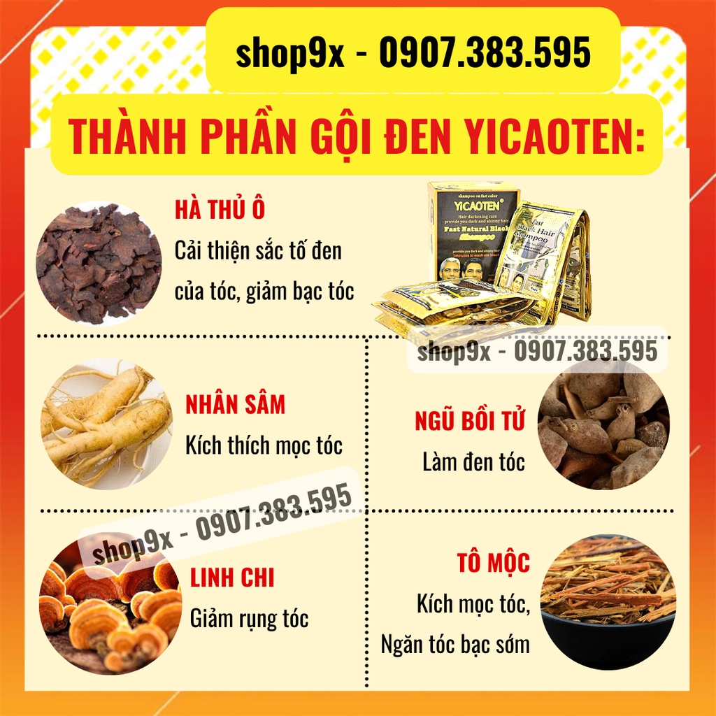 Gội là đen - Dầu gội đen tóc Yicaoten  // Shop9X