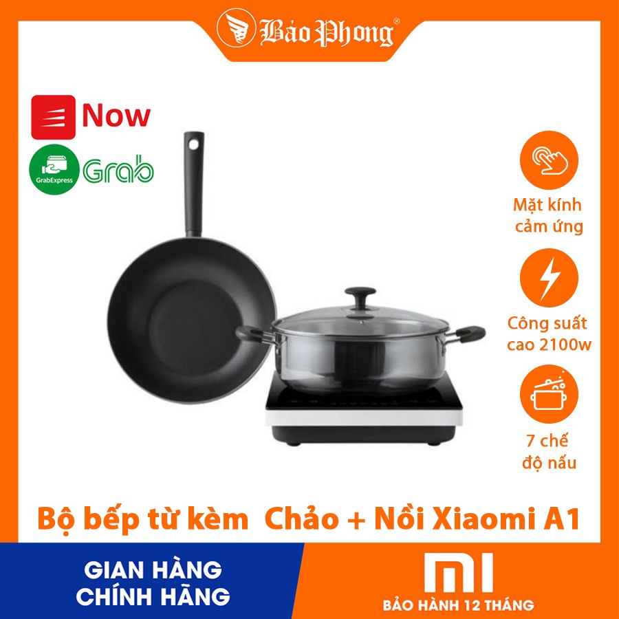 Bộ bếp từ thông minh kèm  Chảo + Nồi Xiaomi Mijia Induction cooker A1 whole set MDCLOP2ACM