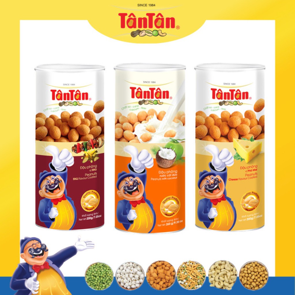 [HOT SALE] Đậu phộng Tân Tân: ĐP nước cốt dừa 265gr , ĐP Phô Mai 200gr, ĐP BBQ 200gr
