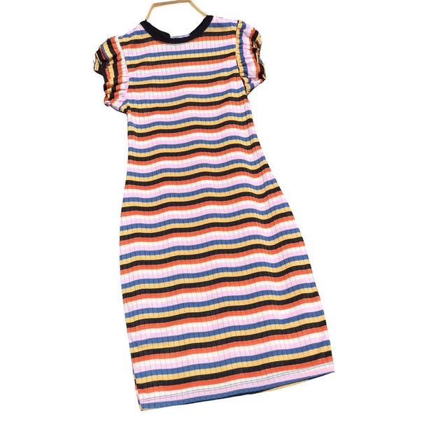 Đầm thun ôm dáng bút chì 3 màu đen,xanh két,sọc