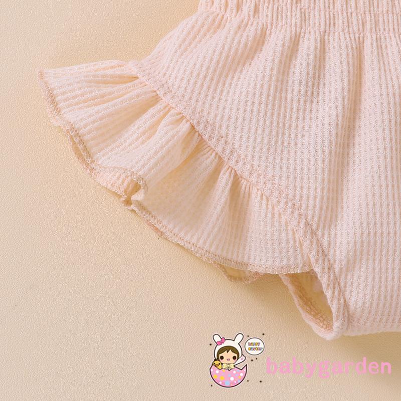 Bộ Áo Hai Dây + Quần Dài Màu Trơn Dành Cho Bé Gái Độ Tuổi 3-18 Tháng