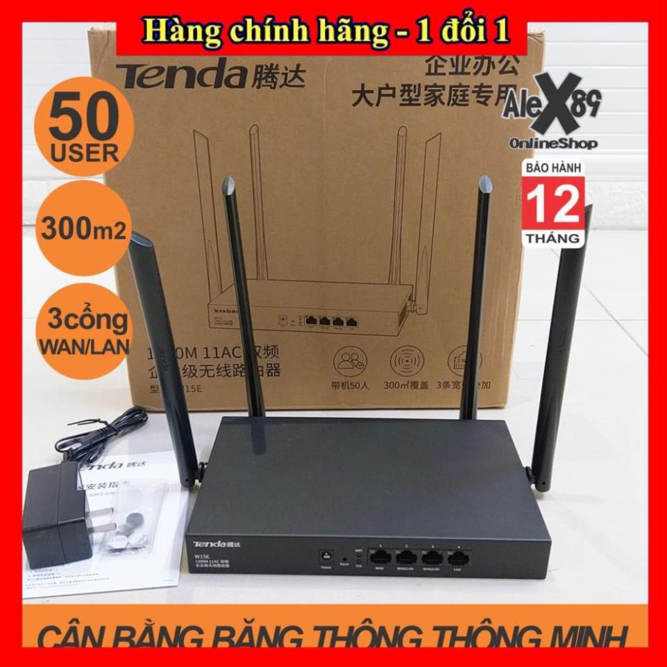 ✔️ [Top sale] -  Bộ phát Wifi Tenda W15E Ac1200Mps Mạng Doanh Nghiệp 50 users